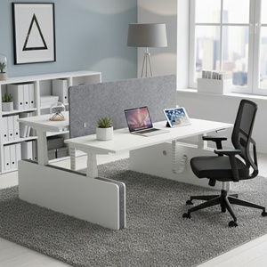 Project Supplier <b>Large</b> Electric Height Adjustable <b>Desk</b> 4 Legs Standing <b>Desk</b> for Office Furniture Executive Stand up <b>Desk</b> - Product Image 1