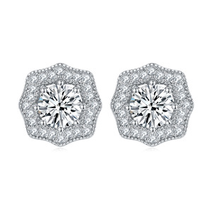 ชุดเครื่องประดับหมั้นเงินแท้ 925 ประดับเพชร CZ ทรงฮาโล แบบสั่งทำพิเศษ สร้อยคอ ต่างหู และแหวนทรงสี่เหลี่ยมประดับเพชรซิร์โคเนีย สำหรับขอแต่งงาน - Product Image 5