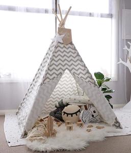 Tende portatili per bambini Tipi Play House per bambini in tela di cotone indiano <span class=keywords><strong>tenda</strong></span> da gioco per bambini piccola spiaggia Teepee Party Room arredamento - Product Image 1