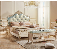 Lit antique de haute qualité Mobilier de chambre Rococo impérial Conception de blocs européens