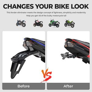 Motorfiets Deel Hoge Kwaliteit Universele Cnc Custom Made Onderdelen Aluminium Groothandel Motorfiets Refit Nummerplaat Frame Met Licht - Product Image 6