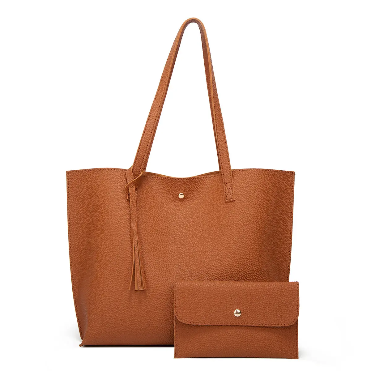 Wholesale PU large capacity shoulder bag, Famous brand fashion designer purse and handbag for women tassels tote bag wallet
