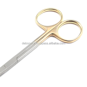 Tijeras de Carburo de Tungsteno TC Iris, Acero Inoxidable, Punta Fina Recta, Anillo Dorado, Instrumentos Quirúrgicos, Fabricante Mayorista - Product Image 3