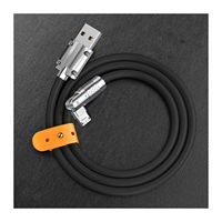 Câble de charge rapide USB-C 120W populaire, câble de données pour téléphone portable, coudé pivotant en silicone 10 en 1 pour iPhone