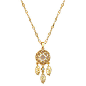 Feiye Cradle Dream Net's Popular Nuevo collar con colgante chapado en oro de cristal de acero inoxidable Unisex de moda único - Product Image 5