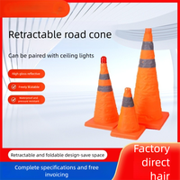 Cône de signalisation rétractable, cône d'avertissement d'urgence pour voiture, cône réfléchissant pliable, cône télescopique, cône portable en forme de cornet de glace