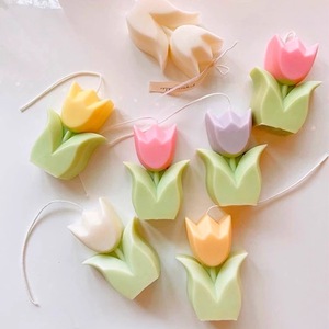 Vela de cera de soja con aroma de diseño de tulipán hecha a mano, estilo clásico para bares de Casa tranquilos o ocasiones de Pascua, fragancia Natural única - Product Image 2