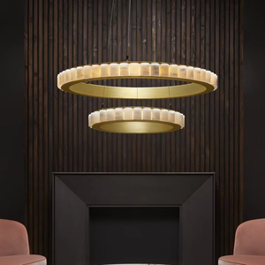 Hiện đại sang trọng trong nhà ánh sáng mặt dây chuyền tròn tự nhiên Alabaster dẫn ánh sáng mặt dây chuyền Tây Ban Nha đá cẩm thạch ánh sáng mặt dây chuyền - Product Image 4