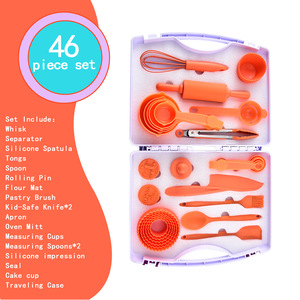 Ensemble de pâtisserie <span class=keywords><strong>pour</strong></span> enfants de 46 pièces avec tablier, boîte de rangement, outils en silicone de qualité alimentaire <span class=keywords><strong>pour</strong></span> les tout-petits, cuisine d'imitation, meilleur cadeau <span class=keywords><strong>pour</strong></span> les petits chefs - Product Image 6