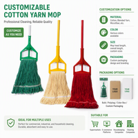 Serpillère industrielle robuste en coton à extrémités bouclées, codée par couleur, pour le nettoyage des sols mouillés, idéale pour l'entretien commercial – Fabricant d'origine