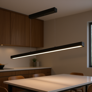 Lámpara Colgante LED Lineal de 47 Pulgadas, Regulable, de Aluminio Negro, Rectangular, para Hogar y Oficina - Product Image 2