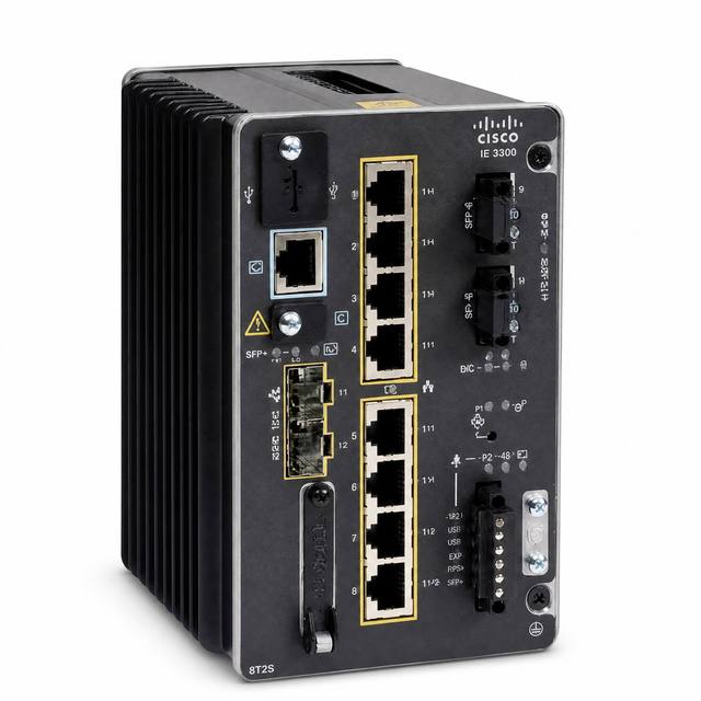 IE-3300-8T2S-E Catalyst IE3300 Rugged Series Industrial Ethernet Switch with 8 Gigabit Ethernet Ports and 2 Gigabit SFP Uplinks