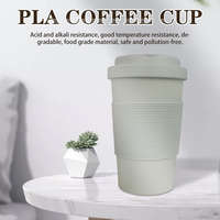 Mug moderne biodégradable en PLA de 420 ml avec emballage en boîte blanche, marque HK, pour les fêtes, les voyages et les cadeaux