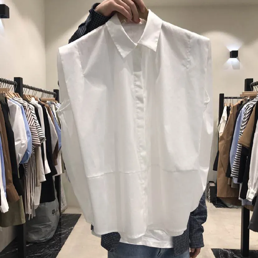 Zuid-korea 2021 Zomer Nieuwe Stijl Eenvoudige Effen Kleur Mode Losse En Dunne Mouwloos Shirt Blouse