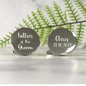 Nom personnalisé S925 boutons de manchette Logo personnalisé boutons de manchette en métal pour hommes bijoux de mariage hommes personnalisé père de la mariée - Product Image 5