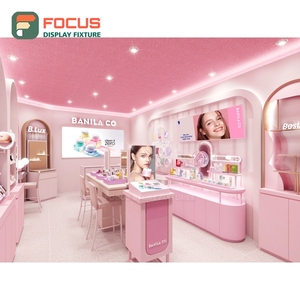 Diseño Moderno de Exhibidores Metálicos Cromados para Tiendas Minoristas, Diseño de Tienda de Cosméticos - Product Image 2