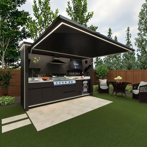 Mueble de cocina moderno de acero inoxidable para exteriores 2026 para parrilla de <span class=keywords><strong>gas</strong></span>, caseta con muebles para piscina y espacios al aire libre - Product Image 1