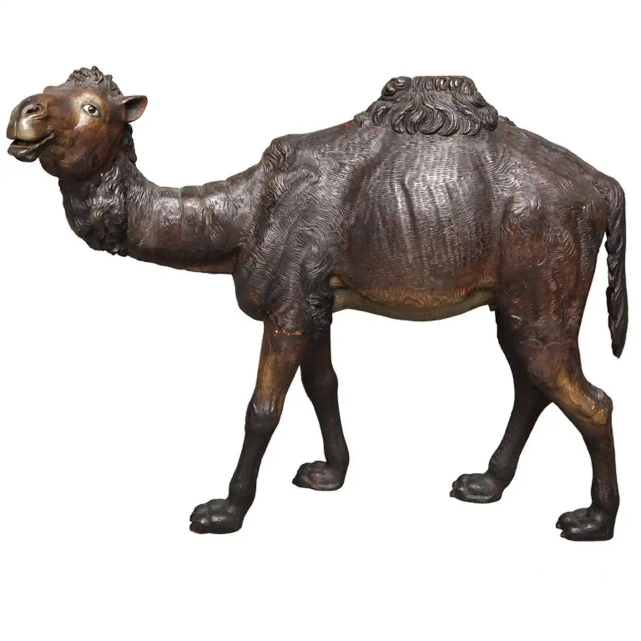 Estátua de camel bronze, decoração de grande animal de metal
