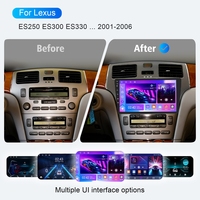 Radio para Auto Android de 9 Pulgadas con Carplay Inalámbrico, Navegación GPS y Control desde el Volante para Lexus ES250 ES300 ES330 2001-2006