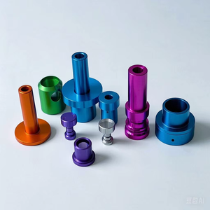 Componentes de mecanizado de precisión personalizados: Eje escalonado de aluminio, piezas de manguito, taladrado, anodizado de color, mecanizado CNC, electroerosión por hilo, automatización - Product Image 3
