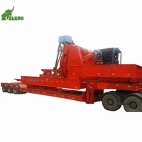 Trailer Turbin Angin Teleskopik Flatbed Lowbed 70 meter dengan Poros Kemudi Hidrolik untuk Transportasi Baling-Baling Kincir Angin