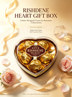 Coffret de Chocolats en Forme de Cœur Luxe Cadeau Romantique Anniversaire pour Femme