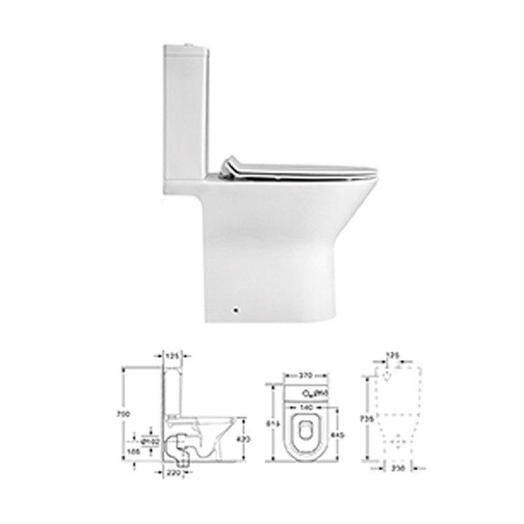 Deux Pièces Laver Monobloc Placard Wc En Céramique