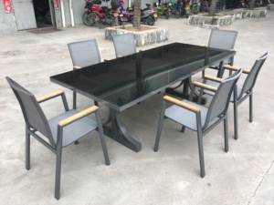 Thương Mại Ngoài Trời Đồ Nội Thất Vườn Mây <span class=keywords><strong>Wicker</strong></span> Bộ Bàn Ăn Và Ghế Patio Đồ Nội Thất - Product Image 4