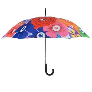 Parapluie Droit Automatique Personnalisé en Tissu Pongee Coloré avec Grande Impression, Style Professionnel et Poignée en Plastique pour Adultes – Vente en Gros - Product Image 2