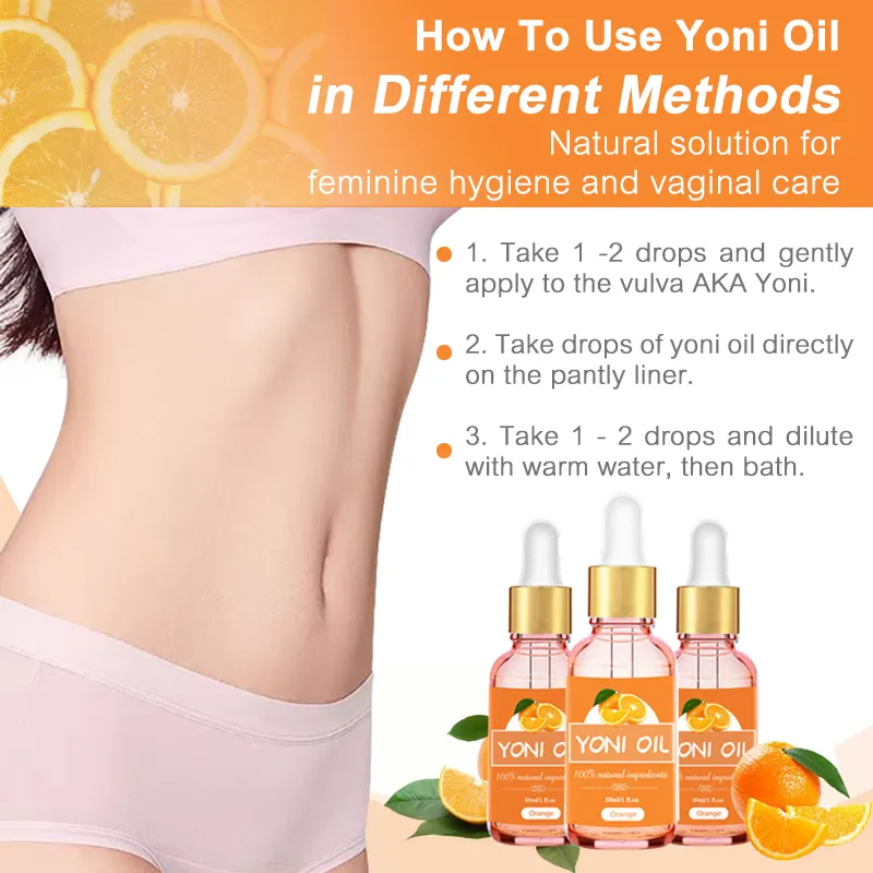 Customized Fresh Vegan Natural Yoni Tightening Oil Herbal Yoni Essential Feminine Care Oil with Vaginal Restora Yoni Oil