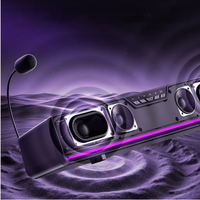 Vente directe usine – Nouvelle barre de son au design moderne pour ordinateur domestique, audio sans fil, microphone de jeu de bureau, haut-parleur stéréo USB RGB avec basses puissantes