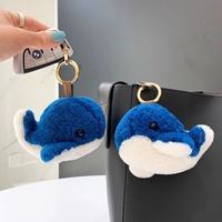 [Little Dolphin] Pendentif en vraie fourrure de baleine en laine, décoration de sac, accessoire de porte-clés créatif personnalisé