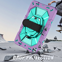 Étui de protection robuste et abordable pour tablette, idéal pour les voyages en famille ou d'affaires, avec sangle de transport réglable et béquille pour iPad 7e/8e/9e génération