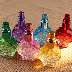 Mini Atomizador de Vidrio Transparente de 10 <span class=keywords><strong>ml</strong></span> con Forma de Flor Colorida, Mini Botella de Perfume Redonda Reutilizable, Atomizador de Vidrio Vacío de 10 <span class=keywords><strong>ml</strong></span> - Product Image 3