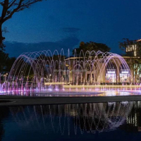 Fuente Seca RGB Colorida con Control Remoto, Altura de Chorro Ajustable, Elemento Acuático Interactivo para Plazas, Parques y Paisajes Urbanos