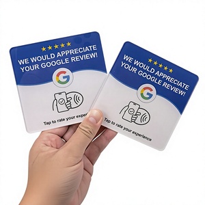 Autocollant NFC en acrylique Ka Zhi Run pour avis Google, rond ou carré, à taper ou scanner pour les commentaires, personnalisable - Product Image 1