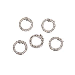 Hallazgos de llavero circular de diamantes de imitación Cierres de cristal chapados en oro y plata Decoración Fabricación de joyas Suministros para manualidades con estilo - Product Image 1