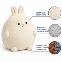 Peluche personnalisée lapin lesté en minky doux, anti-anxiété, pour le confort des enfants et des adultes, cadeau pour des câlins réconfortants