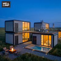 Hôtel-Complexe de villégiature WELLCAMP, maison-capsule modulaire de luxe, maison d'hôtes préfabriquée moderne à deux étages, pod de glamping préfabriqué