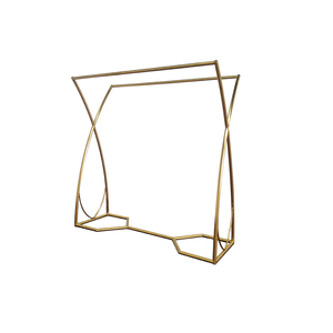 Isla de oro piso estante Simple <span class=keywords><strong>tienda</strong></span> de ropa muebles doble barra estante de exhibición - Product Image 1