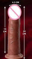 Peau Sentiment Réaliste Doux Énorme Pénis avec Ventouse Femme Masturber Lesbain Gode Sex Toys pour Femmes