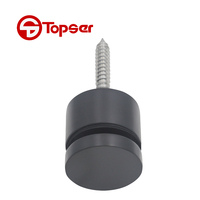 Support de verre rond en acier inoxydable noir M10 pour publicité, clou de fixation moderne pour balcon, escalier, balustrade en verre