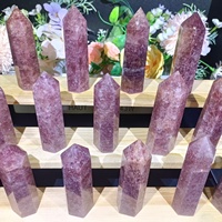 Pierre naturelle de haute qualité à vendre, pointe de quartz fraise énergétique pour la décoration de la maison ou comme cadeau