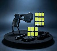 Aksesoris Kepala Taser Peluru Sengatan Listrik Promosi Grosir, Lumen Tinggi, Bodi Plastik Taktis, Lampu Kuning Super X26