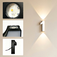 Applique murale LED 7W étanche blanc chaud lumineuse pour porte d'entrée, éclairage de numéros d'adresse, décorative extérieure DIY