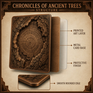 Carta Collezionabile in Metallo Incisa in 3D Personalizzata, Cronache degli Alberi Antichi, Souvenir in Rame Anticato e Acciaio Inossidabile - Product Image 4