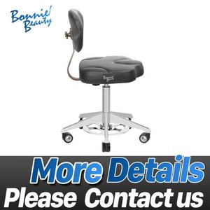 Round Wooden & <b>Leather</b> Modern Beauty Salon bar <b>Stool</b> - Product Image 4