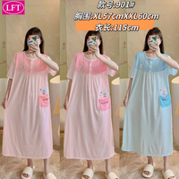 Robe longue d'été thermique ODM Col rond Coupe fine Loose Open Draw Chemise de nuit tricotée grande taille