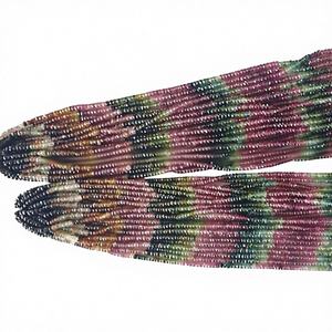 Cuentas Redondas de Turmalina Sandía Natural, Pulimentadas y Lisas, Transparentes, Multicolores, Certificadas por Terceros para la Fabricación de Joyas - Product Image 1