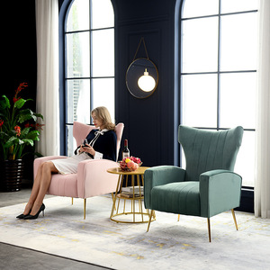 Silla de salón minimalista nórdica con respaldo alto, muebles americanos individuales de lujo para sala de estar, dormitorio u hotel, duradero y elegante - Product Image 3